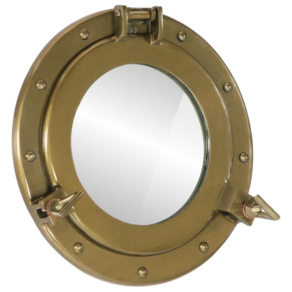 Porthole Mirror Wall Hanging Ø50 Cm Aluminium And Glass